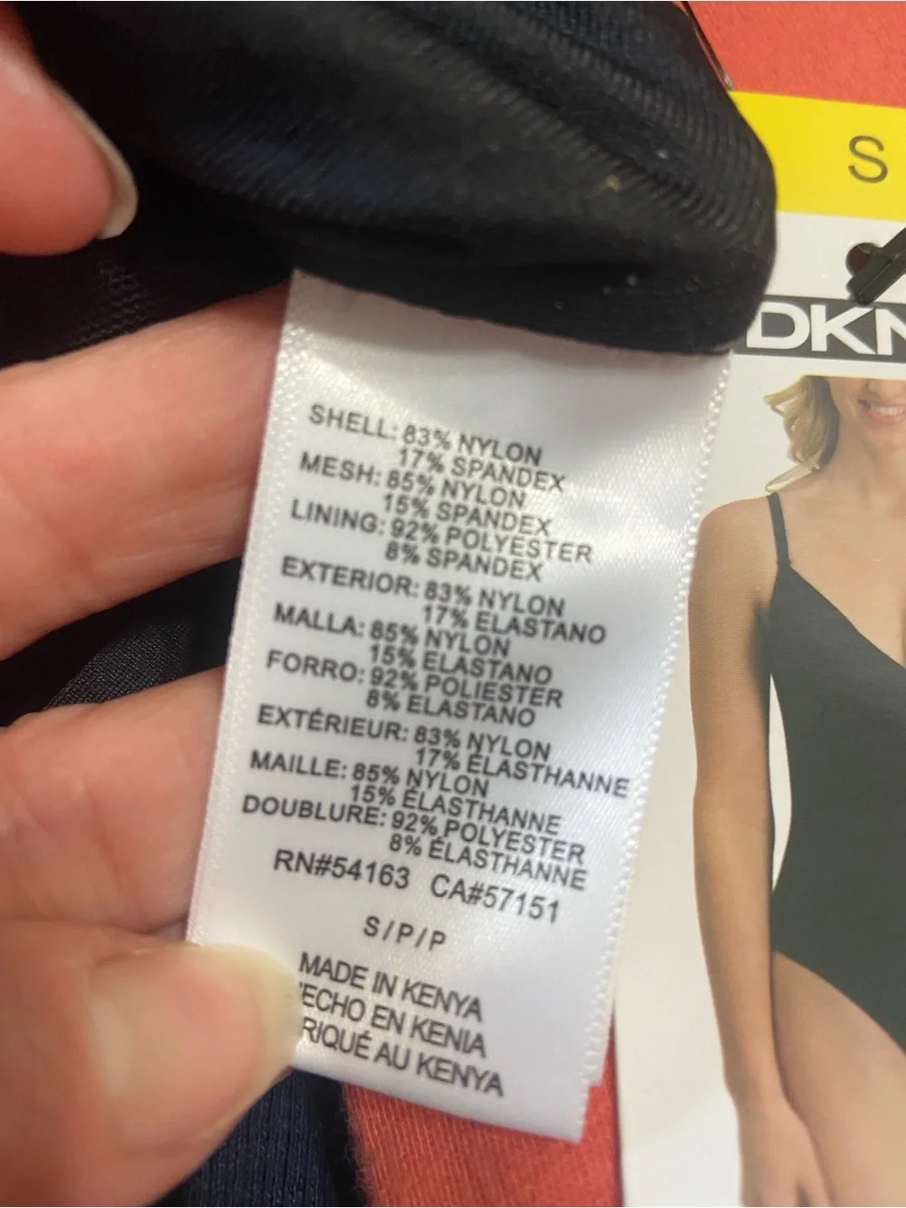 DKNY Women's NWT Black One Piece Bathing Suit Size Small - Picture 5 of 8